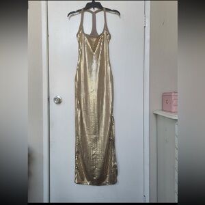 Revolve Auteur Harlow T-Bar sequin glitter dress